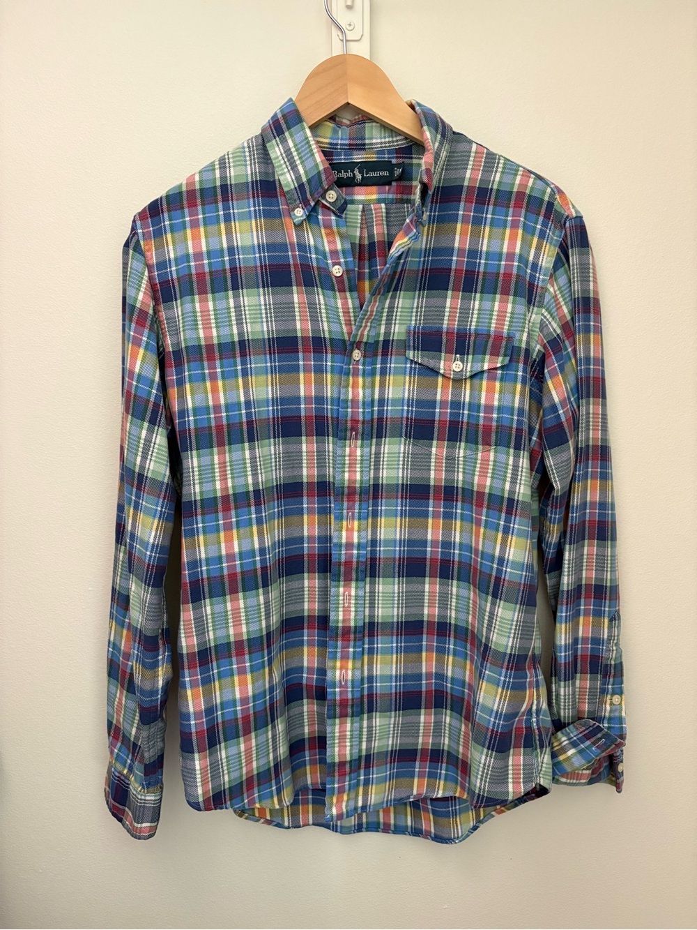Ralph Lauren Multicolor Plaid Button-Down Shirt - Blue, Green, Yellow
